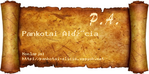 Pankotai Alícia névjegykártya